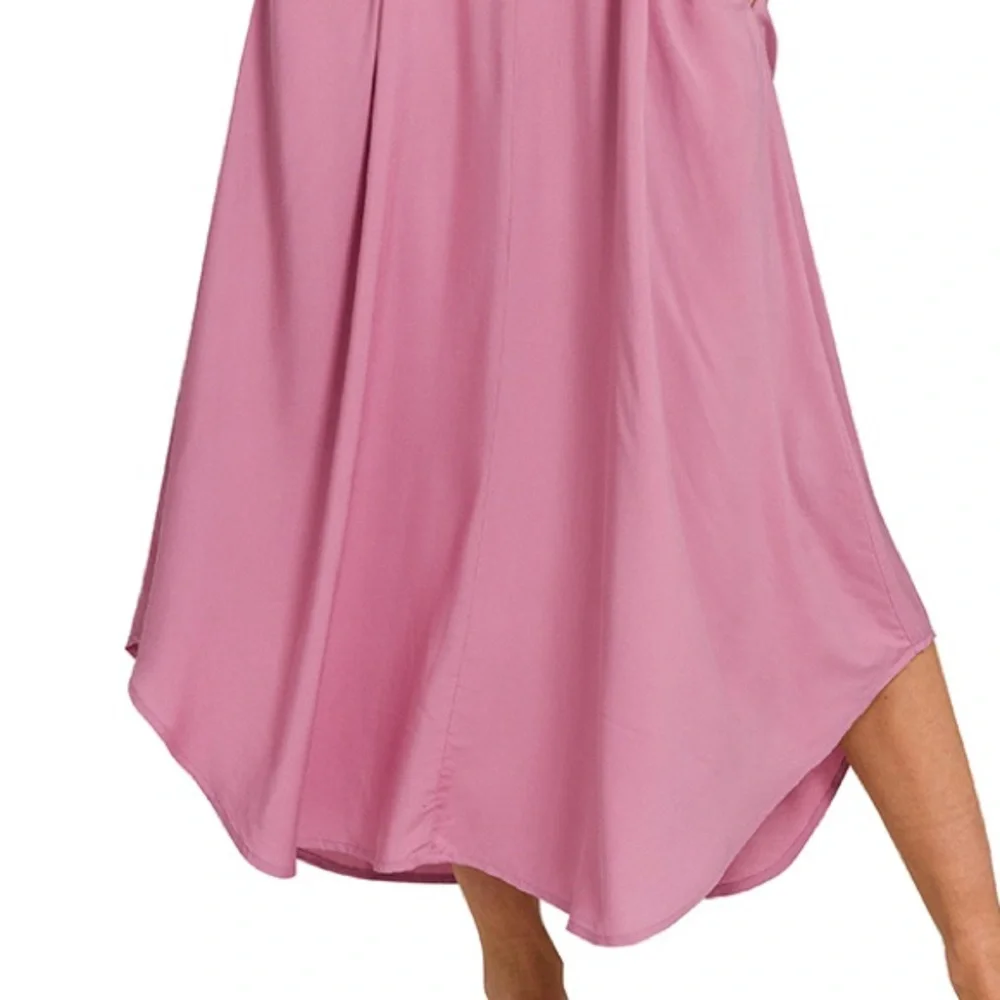 Zenana Light Rose Sleeveless Maxi Dress  100% Rayon - Picture 3 of 4